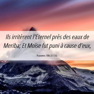 Picture 06 - Psaumes 106:32 LSG - Ils irritèrent l'Eternel près des eaux de - Bible Verse Picture