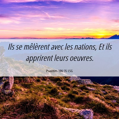 Picture 06 - Psaumes 106:35 LSG - Ils se mêlèrent avec les nations, Et ils - Bible Verse Picture
