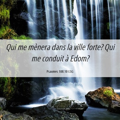 Picture 06 - Psaumes 108:10 LSG - Qui me mènera dans la ville forte? Qui me - Bible Verse Picture