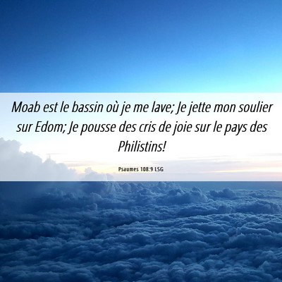 Picture 06 - Psaumes 108:9 LSG - Moab est le bassin où je me lave; Je jette mon - Bible Verse Picture