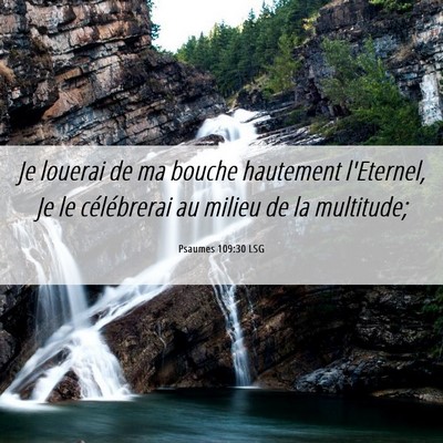 Picture 06 - Psaumes 109:30 LSG - Je louerai de ma bouche hautement l'Eternel, Je - Bible Verse Picture