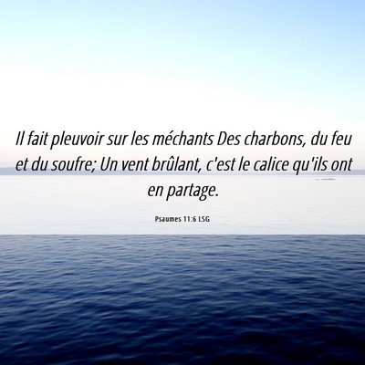 Picture 06 - Psaumes 11:6 LSG - Il fait pleuvoir sur les méchants Des charbons, - Bible Verse Picture