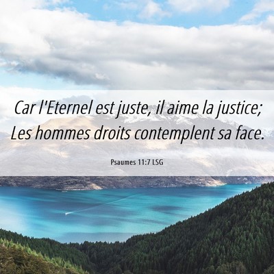 Picture 06 - Psaumes 11:7 LSG - Car l'Eternel est juste, il aime la justice; Les - Bible Verse Picture
