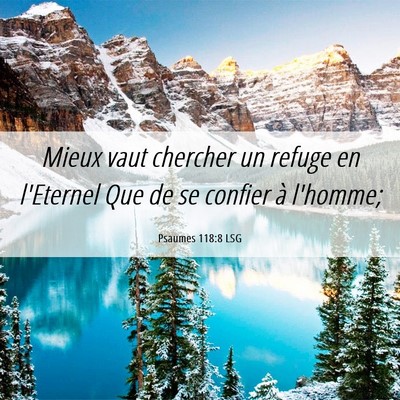 Picture 06 - Psaumes 118:8 LSG - Mieux vaut chercher un refuge en l'Eternel Que de - Bible Verse Picture