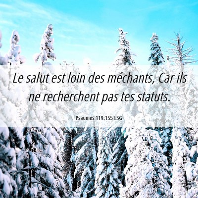 Picture 06 - Psaumes 119:155 LSG - Le salut est loin des méchants, Car ils ne - Bible Verse Picture