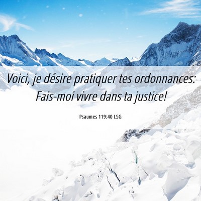 Picture 06 - Psaumes 119:40 LSG - Voici, je désire pratiquer tes ordonnances: - Bible Verse Picture