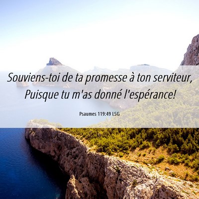 Picture 06 - Psaumes 119:49 LSG - Souviens-toi de ta promesse à ton serviteur, - Bible Verse Picture