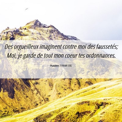 Picture 06 - Psaumes 119:69 LSG - Des orgueilleux imaginent contre moi des - Bible Verse Picture