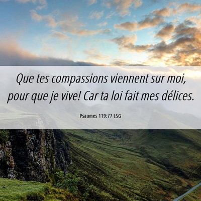 Picture 06 - Psaumes 119:77 LSG - Que tes compassions viennent sur moi, pour que je - Bible Verse Picture