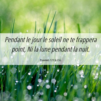 Picture 06 - Psaumes 121:6 LSG - Pendant le jour le soleil ne te frappera point, - Bible Verse Picture