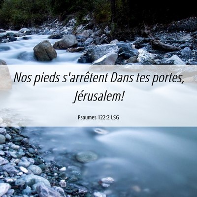 Picture 06 - Psaumes 122:2 LSG - Nos pieds s'arrêtent Dans tes portes, - Bible Verse Picture