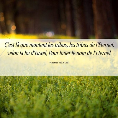 Picture 06 - Psaumes 122:4 LSG - C'est là que montent les tribus, les tribus de - Bible Verse Picture