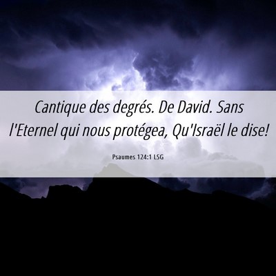 Picture 06 - Psaumes 124:1 LSG - Cantique des degrés. De David. Sans l'Eternel - Bible Verse Picture