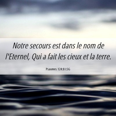 Picture 06 - Psaumes 124:8 LSG - Notre secours est dans le nom de l'Eternel, Qui a - Bible Verse Picture