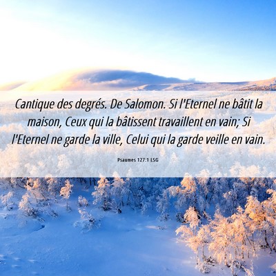 Picture 06 - Psaumes 127:1 LSG - Cantique des degrés. De Salomon. Si l'Eternel ne - Bible Verse Picture