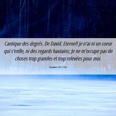 Picture 06 - Psaumes 131:1 LSG - Cantique des degrés. De David. Eternel! je n'ai - Bible Verse Picture
