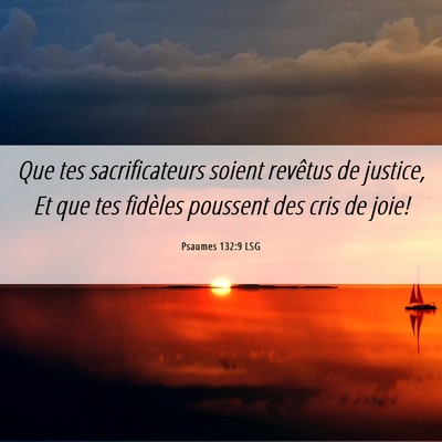 Picture 06 - Psaumes 132:9 LSG - Que tes sacrificateurs soient revêtus de - Bible Verse Picture