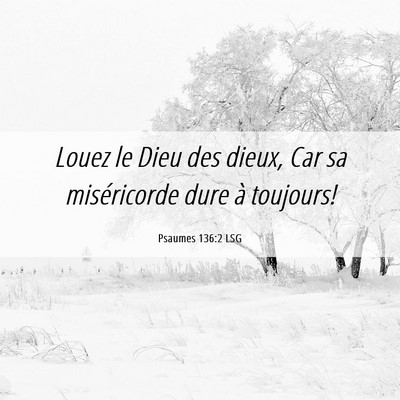 Picture 06 - Psaumes 136:2 LSG - Louez le Dieu des dieux, Car sa miséricorde dure - Bible Verse Picture