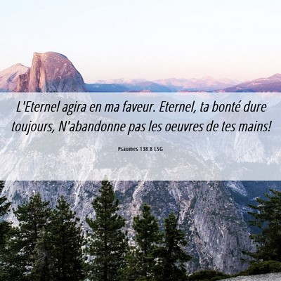 Picture 06 - Psaumes 138:8 LSG - L'Eternel agira en ma faveur. Eternel, ta bonté - Bible Verse Picture