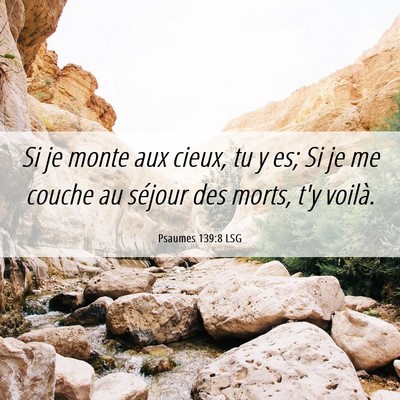 Picture 06 - Psaumes 139:8 LSG - Si je monte aux cieux, tu y es; Si je me couche - Bible Verse Picture