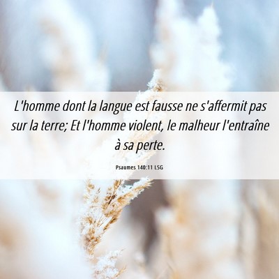 Picture 06 - Psaumes 140:11 LSG - L'homme dont la langue est fausse ne s'affermit - Bible Verse Picture