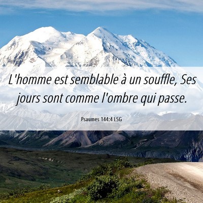 Picture 06 - Psaumes 144:4 LSG - L'homme est semblable à un souffle, Ses jours - Bible Verse Picture