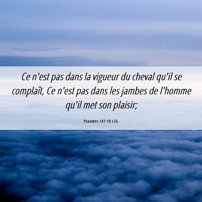 Picture 06 - Psaumes 147:10 LSG - Ce n'est pas dans la vigueur du cheval qu'il se - Bible Verse Picture