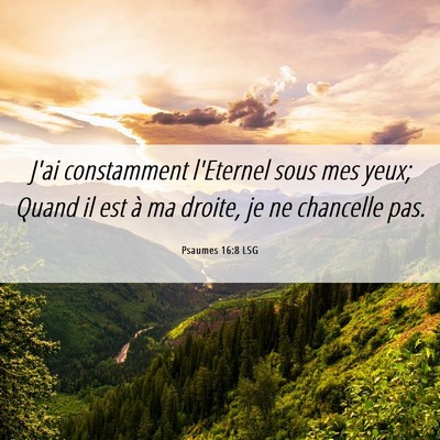 Picture 06 - Psaumes 16:8 LSG - J'ai constamment l'Eternel sous mes yeux; Quand - Bible Verse Picture