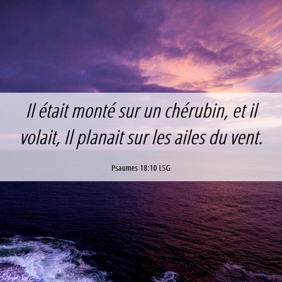 Picture 06 - Psaumes 18:10 LSG - Il était monté sur un chérubin, et il volait, - Bible Verse Picture