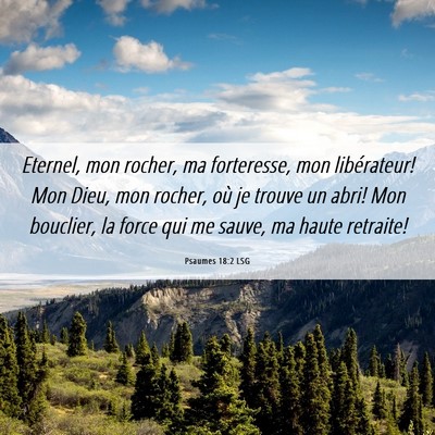 Picture 06 - Psaumes 18:2 LSG - Eternel, mon rocher, ma forteresse, mon - Bible Verse Picture