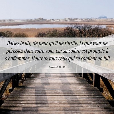 Picture 06 - Psaumes 2:12 LSG - Baisez le fils, de peur qu'il ne s'irrite, Et que - Bible Verse Picture