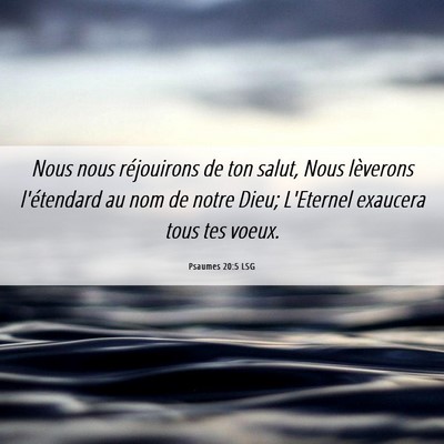 Picture 06 - Psaumes 20:5 LSG - Nous nous réjouirons de ton salut, Nous - Bible Verse Picture
