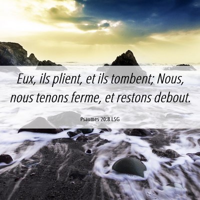 Picture 06 - Psaumes 20:8 LSG - Eux, ils plient, et ils tombent; Nous, nous - Bible Verse Picture