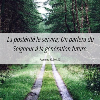 Picture 06 - Psaumes 22:30 LSG - La postérité le servira; On parlera du Seigneur - Bible Verse Picture