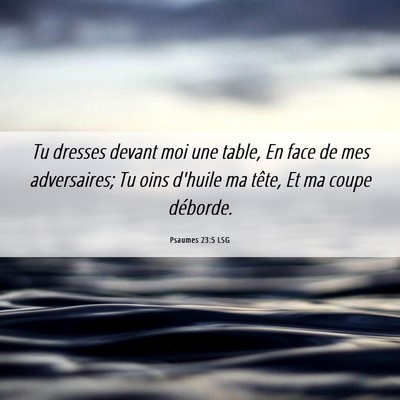 Picture 06 - Psaumes 23:5 LSG - Tu dresses devant moi une table, En face de mes - Bible Verse Picture