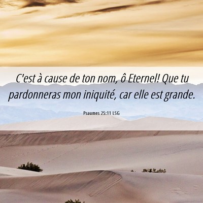 Picture 06 - Psaumes 25:11 LSG - C'est à cause de ton nom, ô Eternel! Que tu - Bible Verse Picture