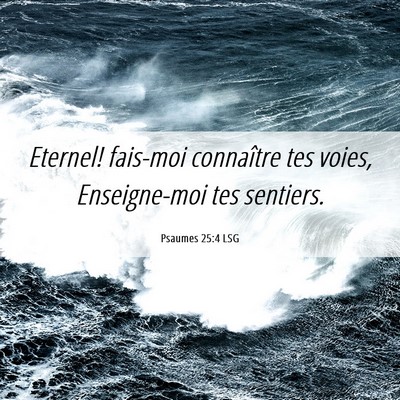Picture 06 - Psaumes 25:4 LSG - Eternel! fais-moi connaître tes voies, - Bible Verse Picture