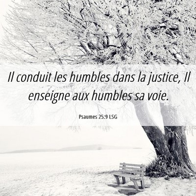 Picture 06 - Psaumes 25:9 LSG - Il conduit les humbles dans la justice, Il - Bible Verse Picture