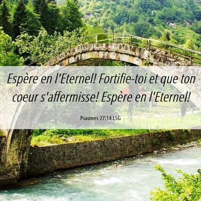 Picture 06 - Psaumes 27:14 LSG - Espère en l'Eternel! Fortifie-toi et que ton - Bible Verse Picture