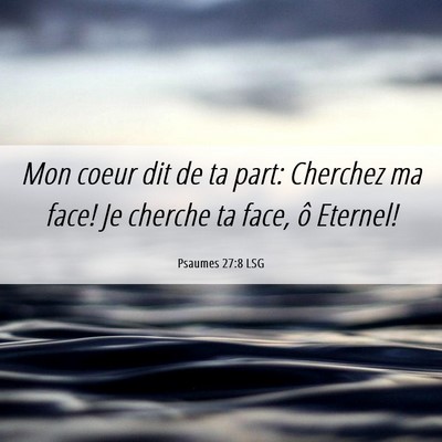 Picture 06 - Psaumes 27:8 LSG - Mon coeur dit de ta part: Cherchez ma face! Je - Bible Verse Picture