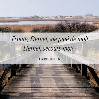 Picture 06 - Psaumes 30:10 LSG - Ecoute, Eternel, aie pitié de moi! Eternel, - Bible Verse Picture