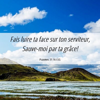Picture 06 - Psaumes 31:16 LSG - Fais luire ta face sur ton serviteur, Sauve-moi - Bible Verse Picture