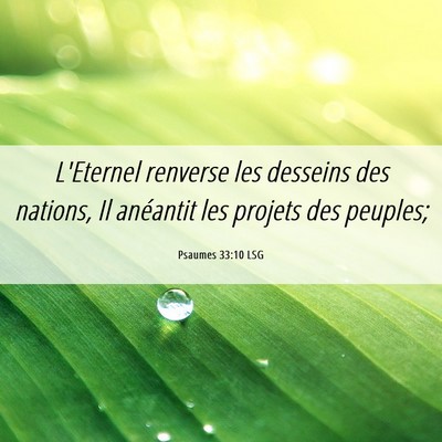 Picture 06 - Psaumes 33:10 LSG - L'Eternel renverse les desseins des nations, Il - Bible Verse Picture