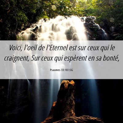 Picture 06 - Psaumes 33:18 LSG - Voici, l'oeil de l'Eternel est sur ceux qui le - Bible Verse Picture