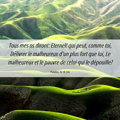 Picture 06 - Psaumes 35:10 LSG - Tous mes os diront: Eternel! qui peut, comme toi, - Bible Verse Picture