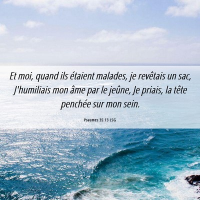 Picture 06 - Psaumes 35:13 LSG - Et moi, quand ils étaient malades, je revêtais - Bible Verse Picture