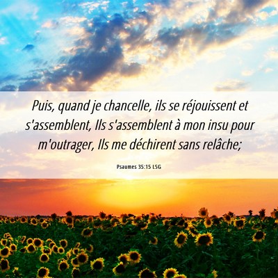 Picture 06 - Psaumes 35:15 LSG - Puis, quand je chancelle, ils se réjouissent et - Bible Verse Picture