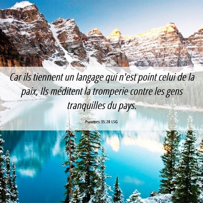 Picture 06 - Psaumes 35:20 LSG - Car ils tiennent un langage qui n'est point celui - Bible Verse Picture