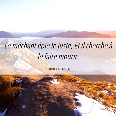 Picture 06 - Psaumes 37:32 LSG - Le méchant épie le juste, Et il cherche à le - Bible Verse Picture