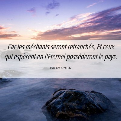 Picture 06 - Psaumes 37:9 LSG - Car les méchants seront retranchés, Et ceux qui - Bible Verse Picture